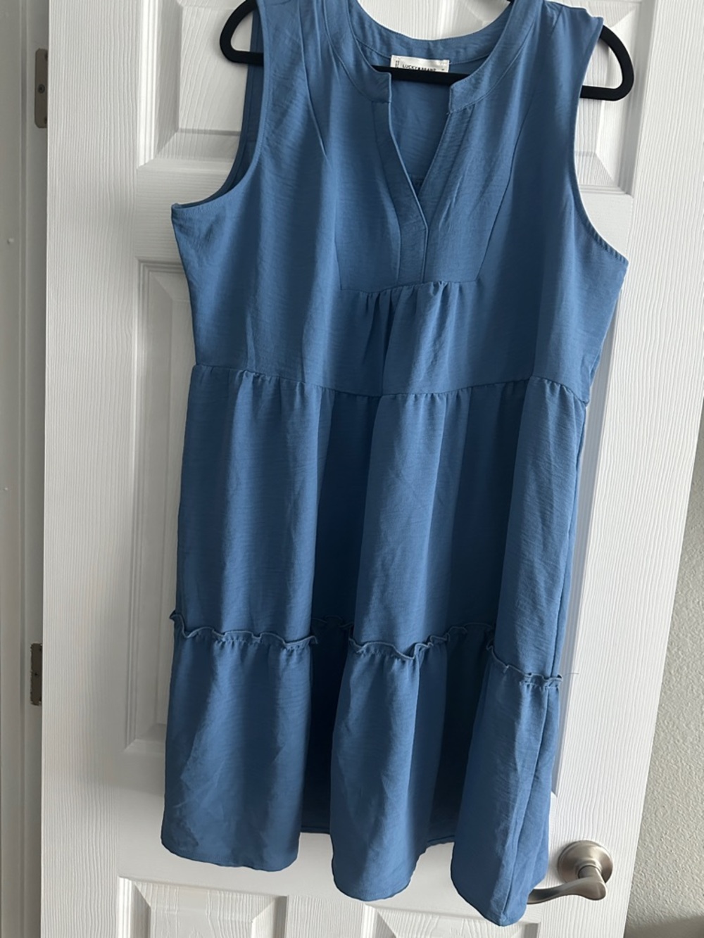 Lucky Brand Blue Sleeveless Tiered Dress